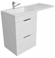 Тумба под раковину без столешницы Emmy Милли 110 под стиральную машину, белая