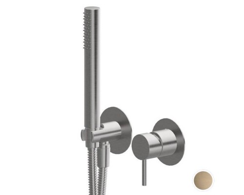 Newform X-STEEL 316 Смеситель для душа, встраиваемый, с ручной душ, шланг 150 см, цвет: PVD Brushed pale gold. 69676EX.59.098 Newform X-STEEL 316 Смеситель для душа, встраиваемый, с ручной душ, шланг 150 см, цвет: PVD Brushed pale gold. 69676EX.59.098
