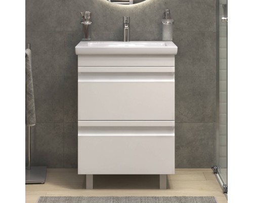 Тумба с раковиной Vigo Holly 60, напольная, белая, раковина Como 60