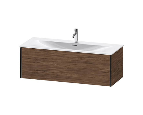 Duravit XViu Тумба подвесная 121x48x39.7см, с раковиной, 1 ящик, цвет: walnut dark/черный матовый. 2344120000,  XV40360B221