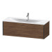 Duravit XViu Тумба подвесная 121x48x39.7см, с раковиной, 1 ящик, цвет: walnut dark/черный матовый. 2344120000,  XV40360B221