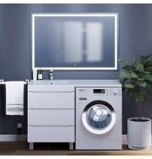 Мебель для ванной комнаты Uperwood Tanos 120 L под стиральную машину, напольная, белый, 3 ящика
