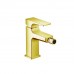 Hansgrohe Metropol Смеситель для биде на 1 отв, с донным клапаном, излив 129мм, цвет: золото. 32520990