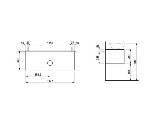 Laufen New Classic Тумба с раковиной, 117.5x45.5x34.5см, 1 ящиком, подвесная, цвет: серый. 4.0602.1.085.627.1,  8.1285.2.757.112.1