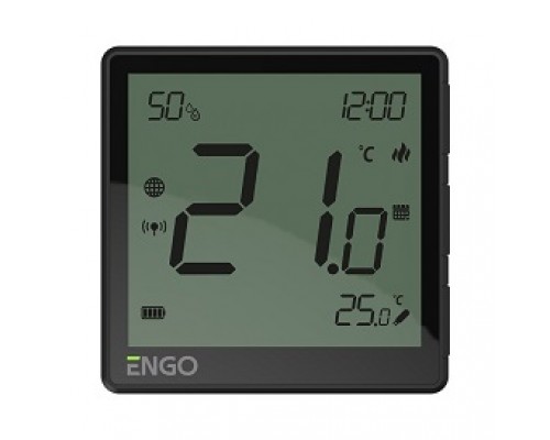 Беспроводной терморегулятор, черный, с модулем Zigbee, с аккумулятором, со встроенным датчиком влажности, с возможностью подключения датчика пола