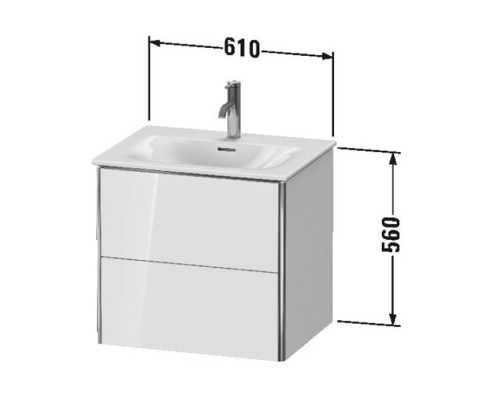 Duravit XSquare База подвесная 61x47.8x56см с раковиной, 2 яшика, цвет: глянцевый белый. XS432202222,  23446300001