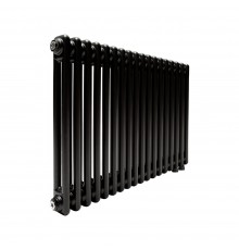 Трубчатый радиатор ТЕПЛОФОРТ ТР2057 ТВ, 18 секций, нижнее подключение ½”, черный мат 200119