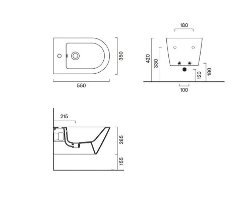 Catalano Zero Биде подвесное 55x35см, с 1 отв., цвет: белый/серебро. 9056060000,  0118551041