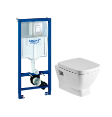 Комплект Унитаз подвесной Santek Нео 1WH302423 с микролифтом + Инсталляция Grohe Rapid SL 38772001 3 в 1 с кнопкой смыва