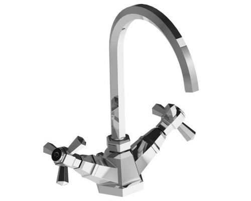 Stella Eccelsa Смеситель для раковины  на 1 отверстие 3217P, с донным клапаном и высоким изливом, цвет: хром. EC 00005 CR00