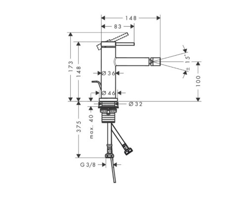 Hansgrohe Tecturis S Смеситель для биде, 1 отв., с донным клапаном, цвет: белый матовый. 73201700 Hansgrohe Tecturis S Смеситель для биде, 1 отв., с донным клапаном, цвет: белый матовый. 73201700