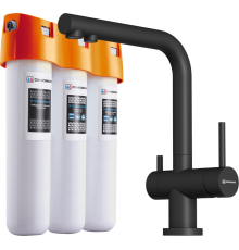 Комплект Смеситель Omoikiri Nagano P-BL черный + Фильтр Pure Drop Lite