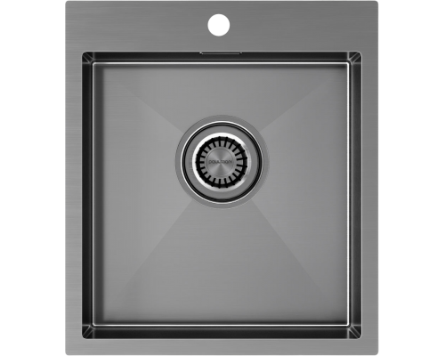 Мойка кухонная Paulmark Velten PM804551-GM вороненая сталь