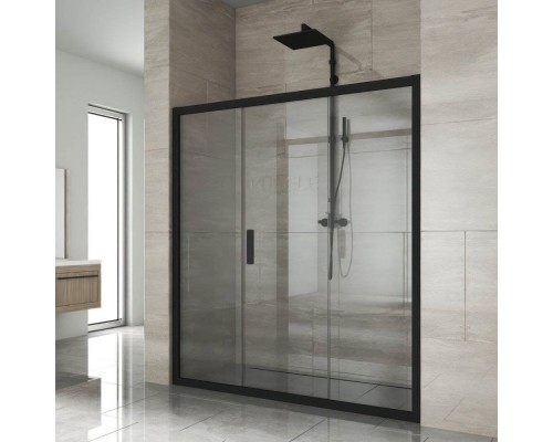 Душевая дверь в нишу Kubele DE019 D3-CLN-BLMT 160 см, профиль матовый черный