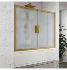 Шторка на ванну Kubele DE019 P4-MAT-BR 150х150 см, профиль бронза