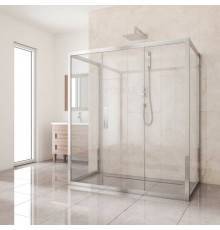 Душевой уголок Kubele DE019 R3U-CLN-CH 140х80 см, профиль хром