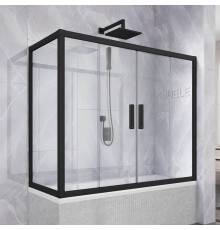 Шторка на ванну Kubele DE019 PR4-CLN-BLMT 180х80 см, профиль матовый черный
