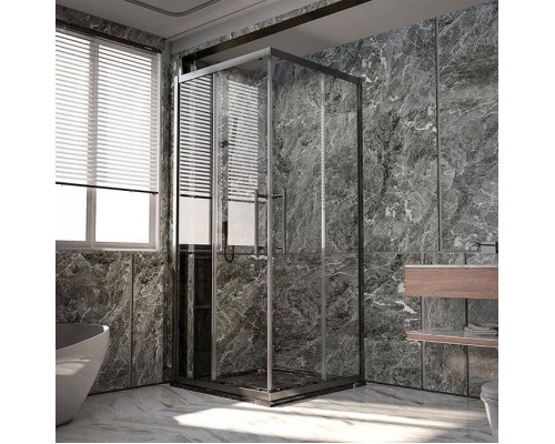 Душевой уголок Veconi Premium Trento PTC-20GR 80x80, профиль брашированный графит, стекло прозрачное