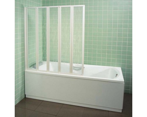 Шторка на ванну Ravak VS5 Rain, профиль белый (Ненадлежащее качество: сломано крепление)