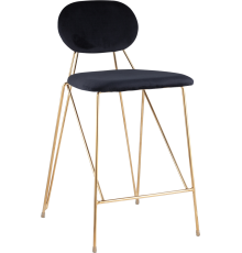Полубарный стул Stool Group Элис велюр, темно-синий