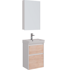 Мебель для ванной комнаты Lemark Combi 50 дуб кантри, белая глянцевая