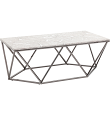 Журнальный столик Stool Group Авалон 122x66 см, серый мрамор, темный хром