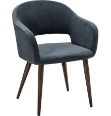 Стул R-Home Oscar микровелюр diag grey, ножки темный орех