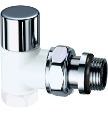 Запорный вентиль FAR LadyFAR FL 0139 12P 1/2" ВР, угловой, уплотнение epdm, серебро, белая эмаль
