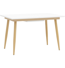 Обеденный стол Stool Group Стокгольм 120x80 см, раскладной, белый, ножки светлое дерево