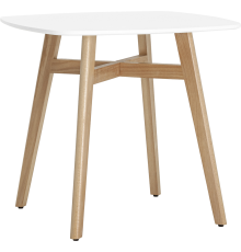 Обеденный стол Stool Group Target 80x80 см, белый, ножки бук