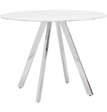 Обеденный стол Stool Group Хьюстон D100 100x100 см, белый мрамор