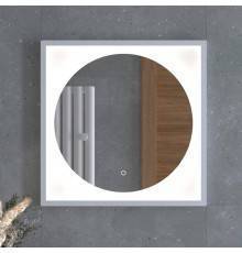 Зеркало Defesto Eclipse DF 2226S 60х60 белая рама, с LED-подсветкой, 4500К, сенсорный выключатель