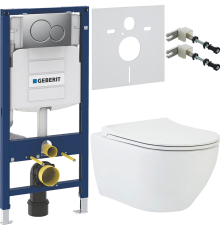 Комплект Унитаз подвесной beWash Bogen 88303201 с сиденьем микролифт белый + Крепления Geberit Duofix 111.815.00.1 к стене + Шумоизоляция 156.050.00.1 + Инсталляция UP 320 111.300.00.5 + Кнопка Sigma 01 115.770.JQ.5 лакированная, матовый хром