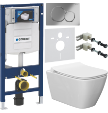 Комплект Унитаз подвесной Ideal Standard I Life B T461401 безободковый, euro white + Крышка T500301 с микролифтом + Инсталляция Geberit Duofix UP 320 111.300.00.5 + Кнопка Sigma 01 115.770.21.5 хром + Крепления 111.815.00.1 к стене + Шумоизоляция 156.050.
