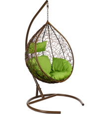 Садовое кресло BiGarden Tropica TwoToneG коричневое, подушка зеленая