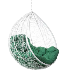 Садовое кресло BiGarden Tropica White BS белое, подушка зеленая, без стойки