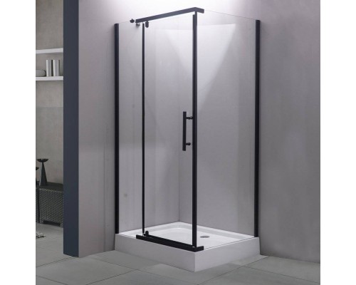 Душевой уголок Esbano ESR-7190B 100х80 см, профиль черный, стекло прозрачное