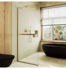 Душевая перегородка Maybahglass MGD-726-3у 79 см, профиль золото, стекло прозрачное