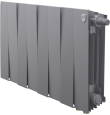 Радиатор биметаллический Royal Thermo Piano Forte 300 VDR80 8 секций, межосевое расстояние 8 см, silver satin
