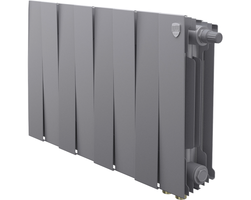Радиатор биметаллический Royal Thermo Piano Forte 300 VDR80 8 секций, межосевое расстояние 8 см, silver satin