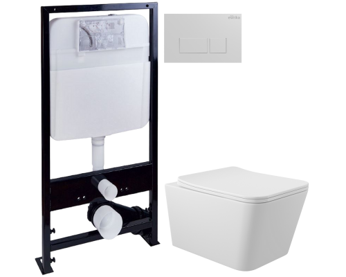 Комплект Унитаз подвесной Aqueduto Macio MAC0120 безободковый, с микролифтом, белый матовый + Инсталляция EWRIKA ProLT 0026-2020 + Кнопка 0042 белая Комплект Унитаз подвесной Aqueduto Macio MAC0120 безободковый, с микролифтом, белый матовый + Инсталляция EWRIKA ProLT 0026-2020 + Кнопка 0042 белая