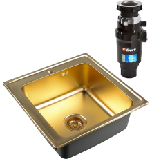 Комплект Мойка кухонная Zorg Inox PVD Inox Pvd SZR-5050 bronze + Измельчитель Bort Master Eco 91275752