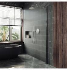 Душевая перегородка Maybahglass MGD-706-5ш 69 см, профиль хром матовый, стекло сатин