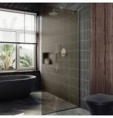 Душевая перегородка Maybahglass MGD-703-5у 69 см, профиль хром матовый, стекло бронза матовое