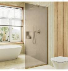 Душевая перегородка Maybahglass MGD-692-3у 89 см, профиль золото, стекло бронза матовое