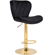 Барный стул Woodville Porch велюр, black, опора golden