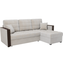 Угловой диван Mebel-Ars Техас бархат бежевый star velvet 6 light beige