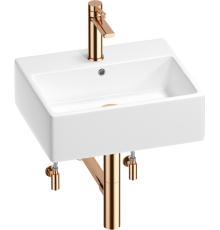 Комплект Wellsee Graceful Pro 201004604 глянцевый белый, розовое золото, 5 в 1