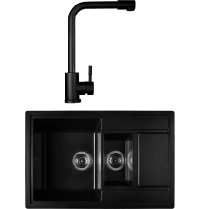 Комплект Мойка кухонная Wisent MWQ780-25 оникс + Смеситель W4998-7-25 оникс