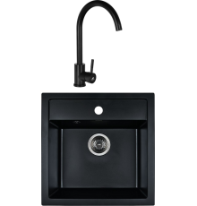 Комплект Мойка кухонная Wisent MW510-26 антрацит + Смеситель WP49-098-3-26 антрацит